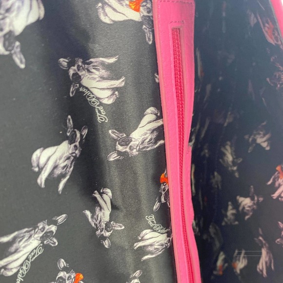 Ted Baker Fluorescent Pink Scallop Edge Clutch EUC - Picture 13 of 14